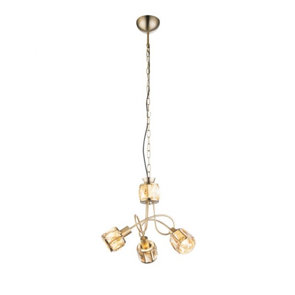 Globo 54358-3H závesné stropné svietidlo Mero 3x40W | E14 | 1x LED 5W | 305lm | 3000K - zlatá, jantárová