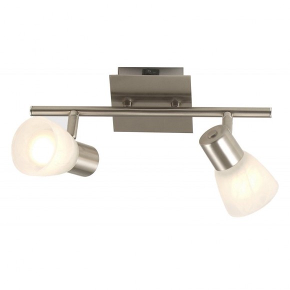 Globo 54530-2 prisadené stropné bodové svietidlo Parry 2x40W | E14 - matný nikel, alabaster