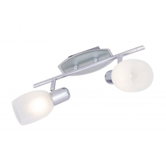 Globo 54917-2 nástenné alebo stropné prisadené bodové svietidlo Cyclone 2x40W | E14 - chróm, imitácia popraskaného skla, vypínač na tele
