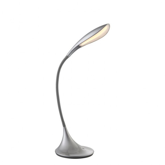 Globo 58244 LED stolové svietidlo Shannon 1x5W | 400lm | 3000K - ohybné rameno, dotykový stmievač, strieborná