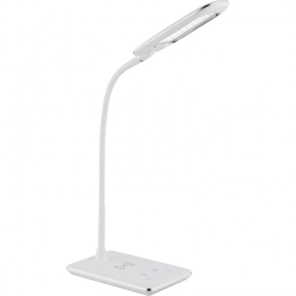 Globo 58298 LED stolové svietidlo Hekla 1x5W | 250l | 3000-6000K - bezdrôtová nabíjačka, USB nabíjací kábel, dotykový stmievač, ohybné rameno, biela