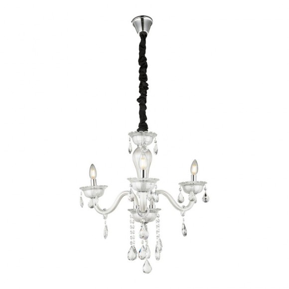 Globo 64118-3 závesné stropné svietidlo Teejay 3x40W | E14 - biela, priehľadná