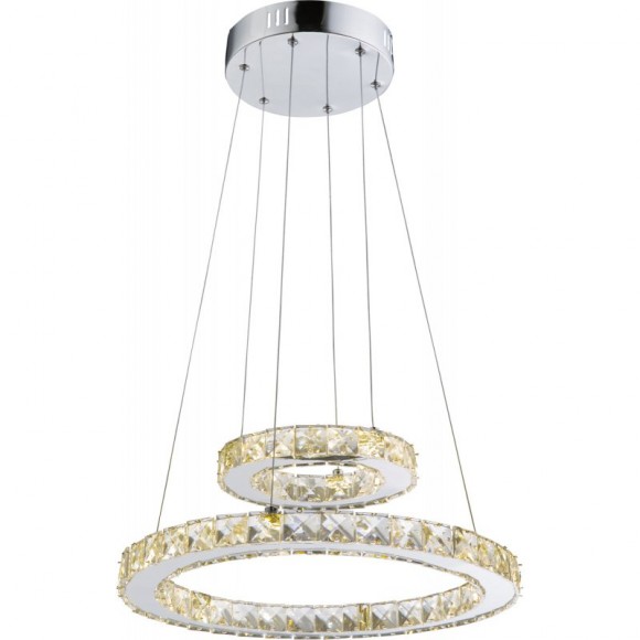 Globo 67037-24A LED závesné stropné svietidlo Marilyn I 1x24W | 1570lm | 4000K - chróm, priehľadný krištáľ