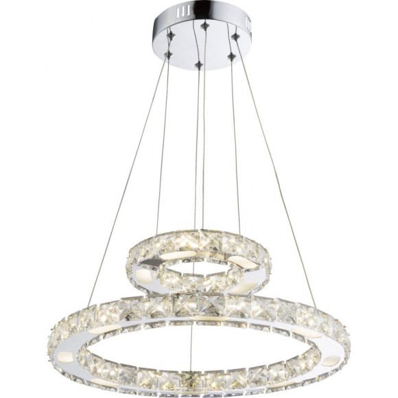 Globo 67037-24AA LED závesné stropné svietidlo Marilyn I 1x24W | 1570lm | 4000K - chróm, kryštál