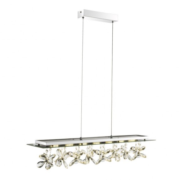 Globo 68404-24H LED závesný luster Chorillo 1x24W | 1700L | 3000-6000K - stmievateľné, chróm, priehľadný krištáľ