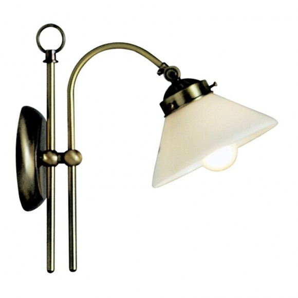 Globo 6872 nástenná lampa Landlife 1x40W | E14 - mosadz, opál