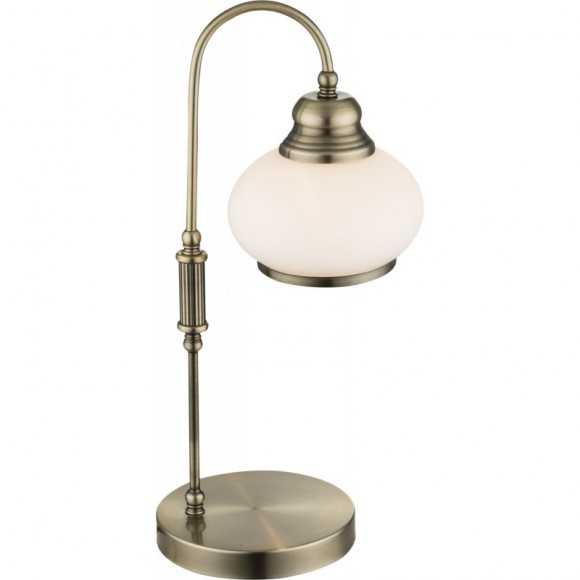 Globo 6900-1T stolná lampa Nostalgika 1x40W | E14 - mosadz, opál