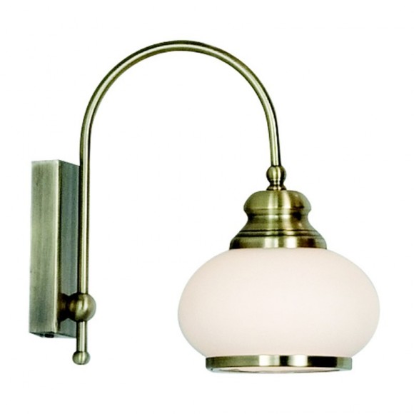 Globo 6900-1W nástenná lampa Nostalgika 1x40W | E14 - mosadz, opál