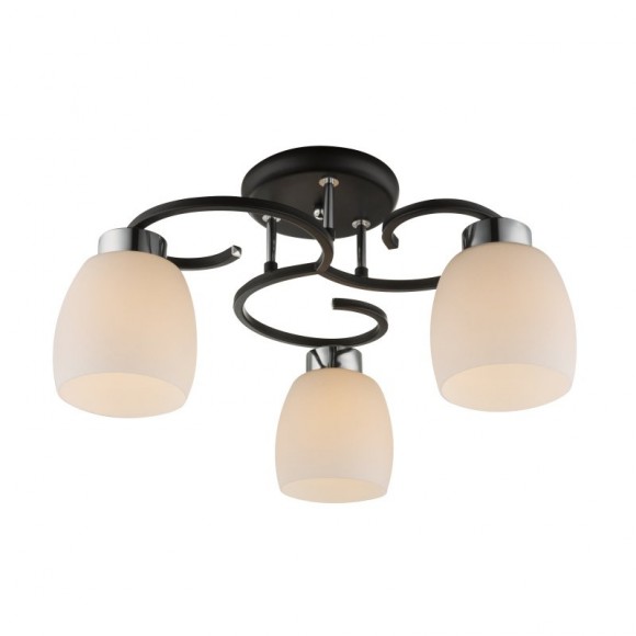 Globo 69018-3 prisadené stropné svietidlo Pessoa IV 3x40W | E27 - čierna, opál, chróm