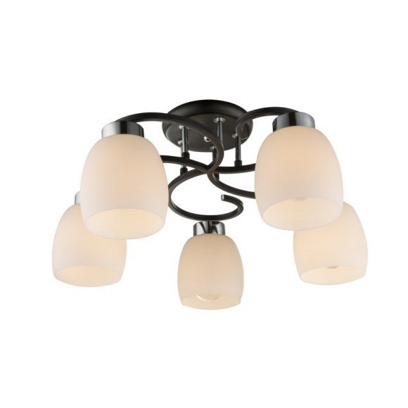 Globo 69018-5 prisadené stropné svietidlo Pessoa IV 5x40W | E27 - čierna, opál, chróm