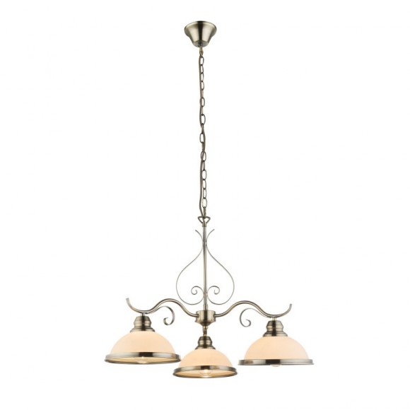 Globo 6906-3 závesné stropné svietidlo Sassari 3x60W | E27 - mosadz, biela