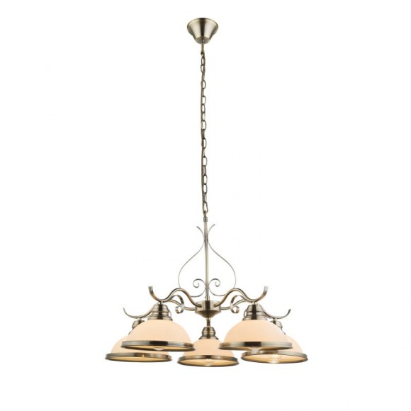 Globo 6906-5 závesné stropné svietidlo Sassari 5x60W | E27 - mosadz, biela