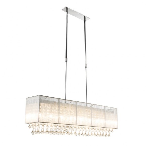 Globo 15094H2 závesné stropné svietidlo Sierra 8x3W | G9 LED | 906LA | 3000K - nastaviteľná výška, chróm, strieborná, krištáľ
