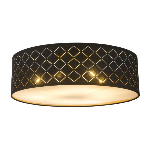 Globo 15229D6 stropné svietidlo Clarke 1x60W | E27 - čierna, matný nikel, zlatá