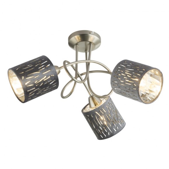 Globo 15265-3D prisadené stropné svietidlo Tarok 3x25W | E14 - strieborná