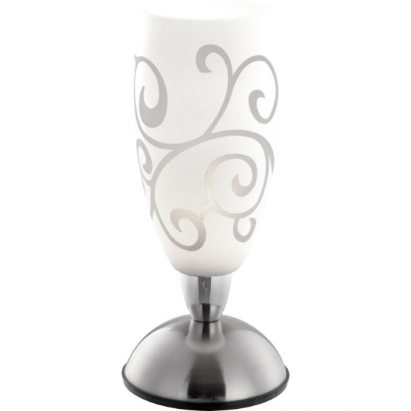 Globo 21922 stolná lampa Auriga 1x40W | E14 - dotykový vypínač, matný nikel, opál, satinované sklo