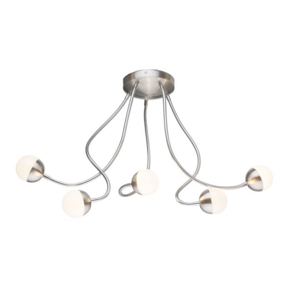 Globo 24134-5D LED prisadené stropné svietidlo Roslin 5x5W | 2350lm | 3000K - ohybné ramená, matný nikel