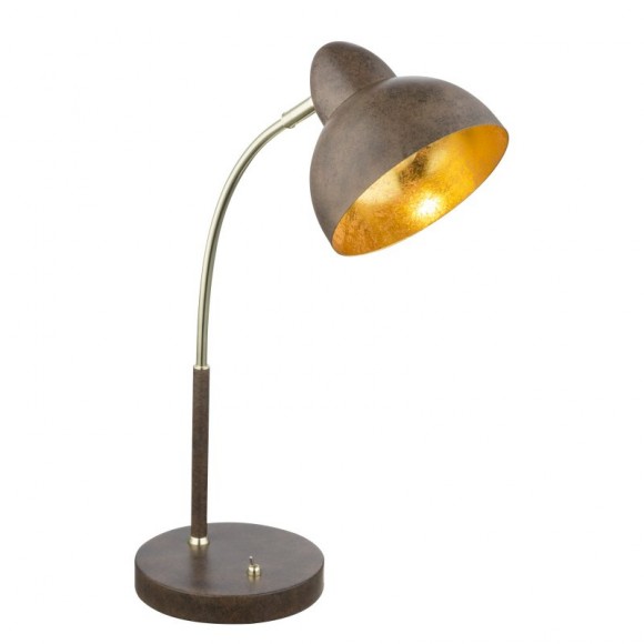 Globo 24703R stolná lampička Anita 1x25W | E14 - vypínač na tele, mosadz, hrdza