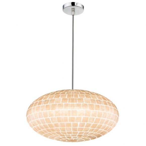 Globo 25838H závesné stropné svietidlo Bali 1x40W | E27 - matný nikel, imitácia mušle