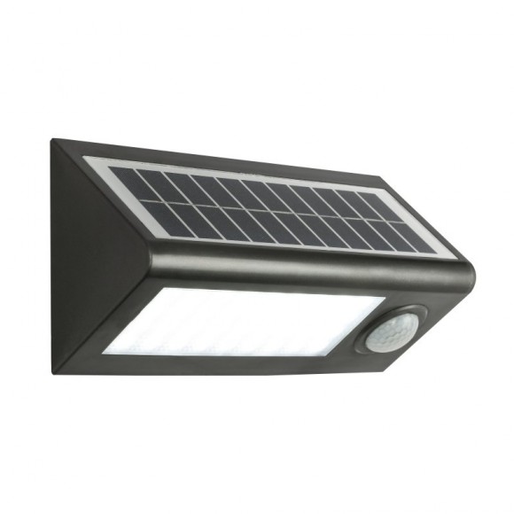 Globo 3727S LED vonkajšie solárne nástenné svietidlo Solar s pohybovým snímačom 36x0,2W | 320lm | 6500K | IP65 - 3 svetelné režimy, čierna