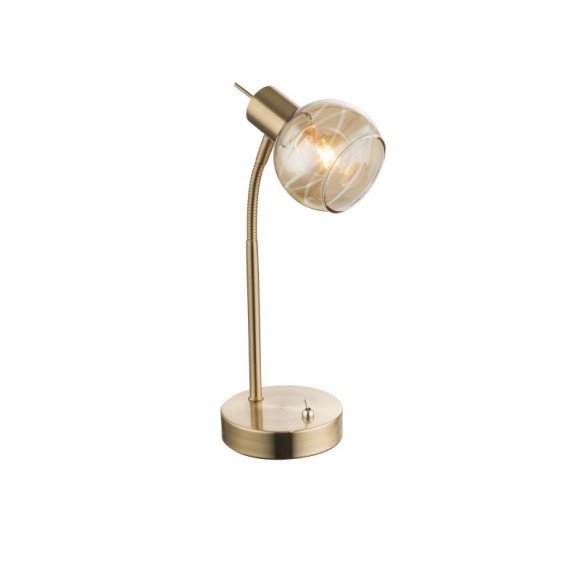 Globo 54346-1T stolové svietidlo Lara 1x4W | E14 LED | 400lm | 3000K - žiarovka súčasťou balenia zlatá, jantár