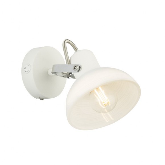 Globo 54657-1 nástenné svietidlo Amory 1x40W | E14 - vypínač na tele, chróm, biela