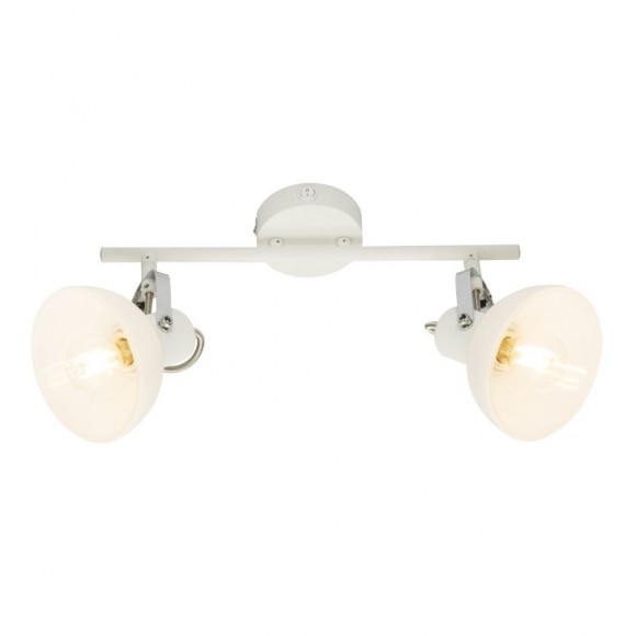Globo 54657-2 nástenné svietidlo Amory 2x40W | E14 - nastaviteľné, vypínač na tele, chróm, biela