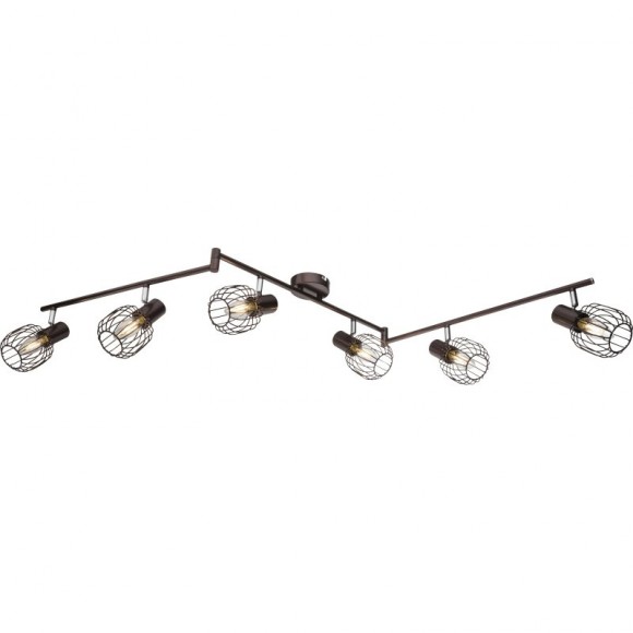 Globo 54801-6 prisadené stropné bodové svietidlo Akin 6x40W | E14 - nastaviteľné, bronz, hnedá