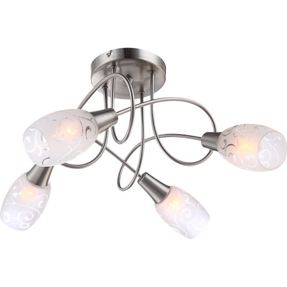 Globo 54984-4D prisadené stropné bodové svietidlo Florita 4x40W | E14 - satinované sklo, chróm