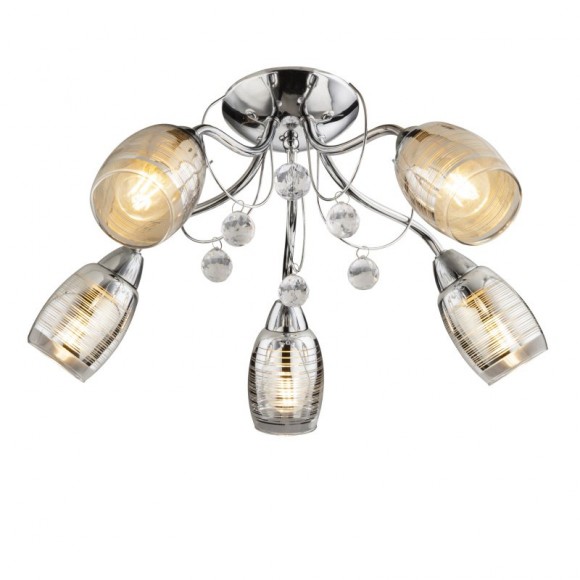 Globo 56688-5 prisadené stropné svietidlo Lilly I 5x40W | E14 - chróm, priehľadná
