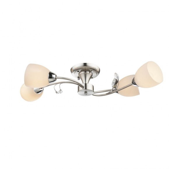 Globo 60215-4D prisadené stropné svietidlo Singu 4x40W | E14 - matný nikel, opál, biela