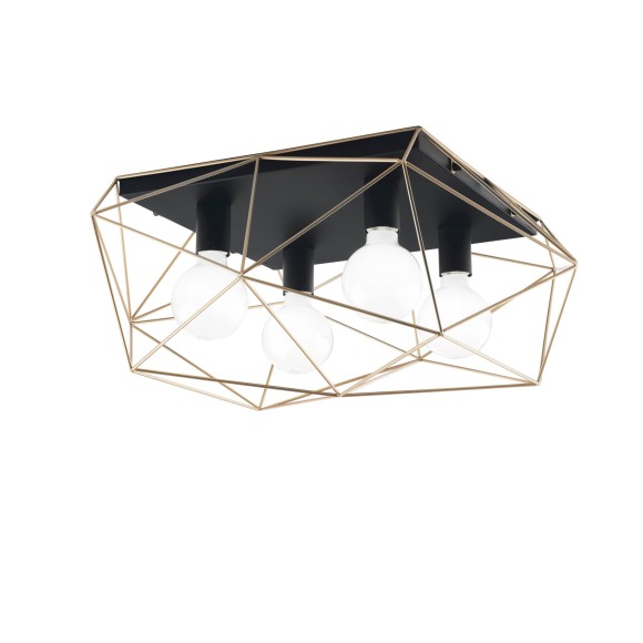 Luce Ambiente Design I-ABRAXAS-PL4 ORO prisadené stropné svietidlo ABRAXAS E27 | čierna | zlatá