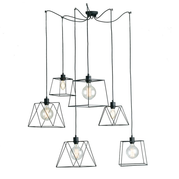 Luce Ambiente Design I-BROOKLYN-S6 závesné stropné svietidlo BROOKLYN E27 | čierna