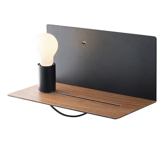 Luce Ambiente Design I-FLASH-AP NER nástenné svietidlo FLASH | 1×60W E27 | vypínač | čierna