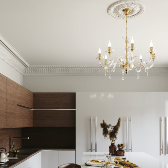 Luce Ambiente Design I-RIFLESSO/10+5 ORO závesné stropné svietidlo RIFLESSO | 5×60W E14 | zlatá