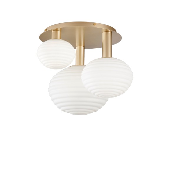 Luce Ambiente Design I-RIPPLE-PL3-ORO prisadené stropné svietidlo RIPPLE | 3×60W E27 | zlatá
