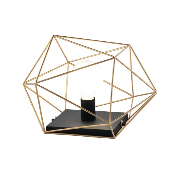 Luce Ambiente Design I-ABRAXAS-L1 ORO stolná lampička ABRAXAS | 1×60W E27 | vypínač | čierna | zlatá