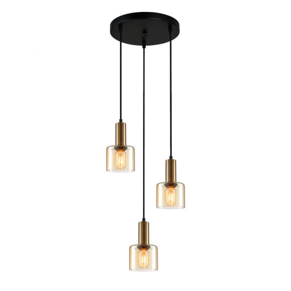 Italux PND-65342-3A-BRO+AMB závesné stropné svietidlo Santia E27