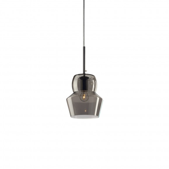 Ideal Lux 002040 závesné stropné svietidlo Zeno Small Grigio 1x40W | E14 - dymové