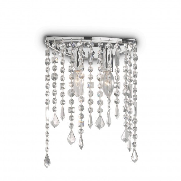 Ideal Lux 008325 nástenné svietidlo Rain 2x40W | E14 - chróm, křišťál