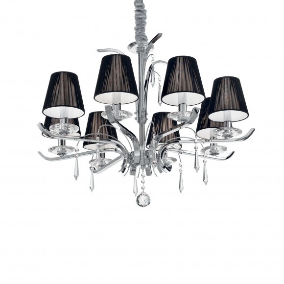 Ideal Lux 020594 závesné stropné svietidlo Accademy 8x40W | E14 - čierna