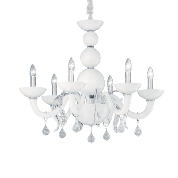 Ideal Lux 022765 závesné stropné svietidlo Windsor 6x40W | E14 - biele