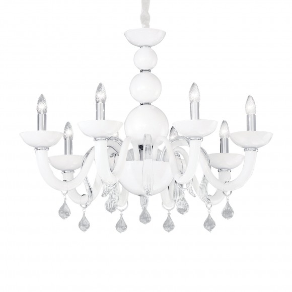 Ideal Lux 022772 závesné stropné svietidlo Windsor 8x40W | E14 - biele