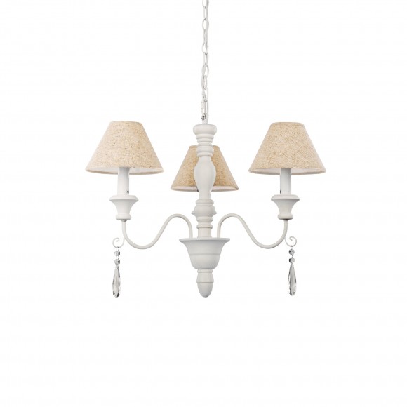 Ideal Lux 025032 závesné stropné svietidlo Provence 3x40W | E14 - biela