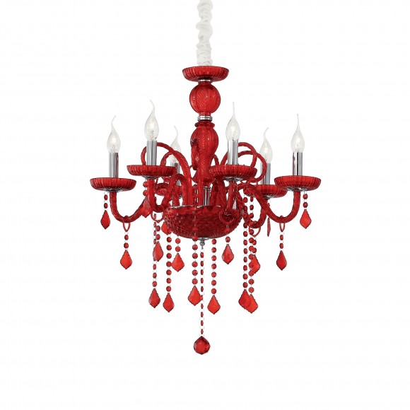 Ideal Lux 027418 závesné stropné svietidlo Giudecca Rosso 6x40W | E14 - červené