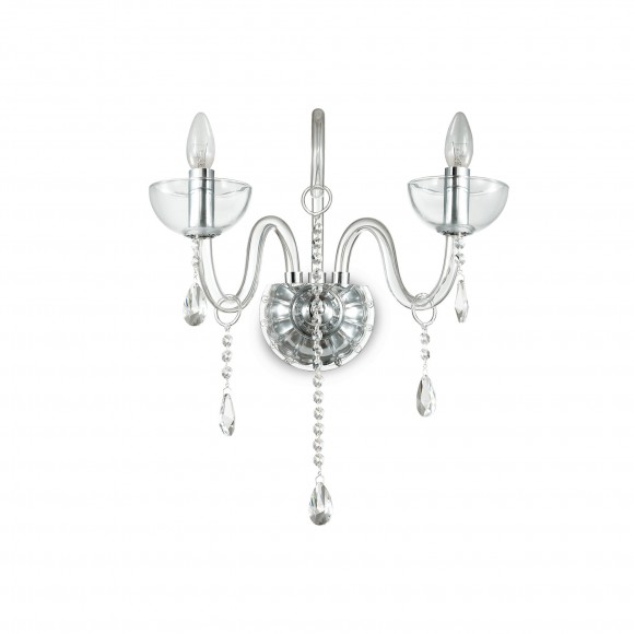 Ideal Lux 027616 nástenná lampa Canaletto transparente 2x40W | E14 - sklo / krištáľ