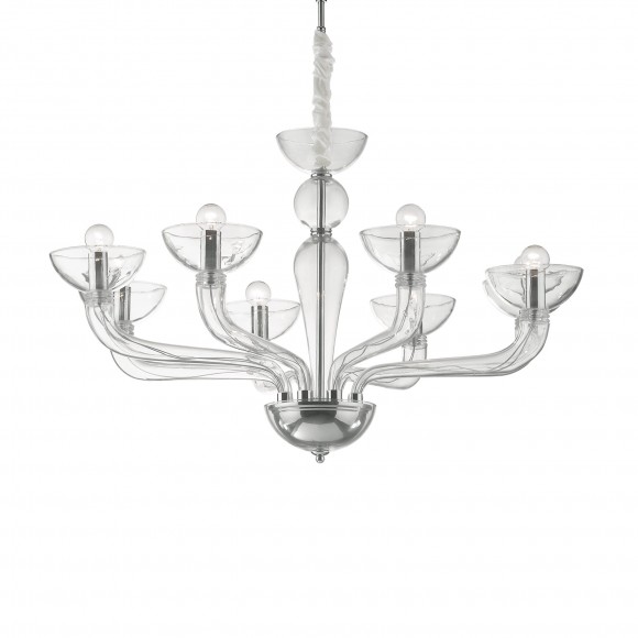 Ideal Lux 044255 luster Casanova transparente 8s40W | E14 - číra