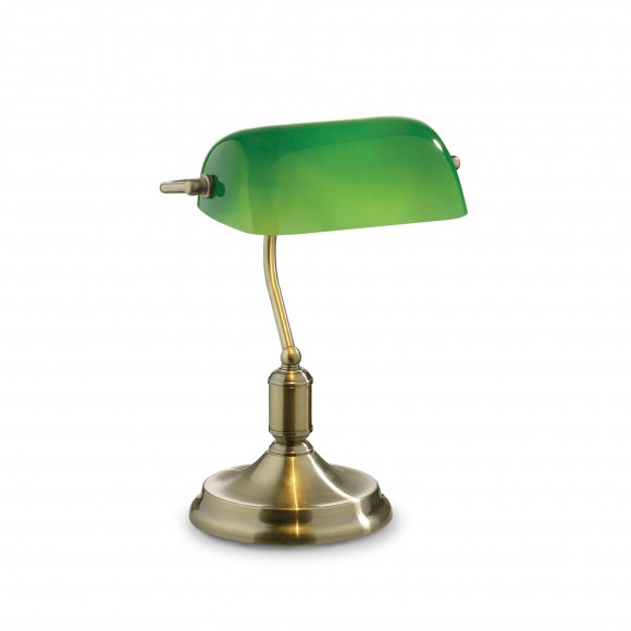 Ideal Lux 045030 stolná bankárskej lampička Lawyer 1x60W | E27 - zelená, mosadz