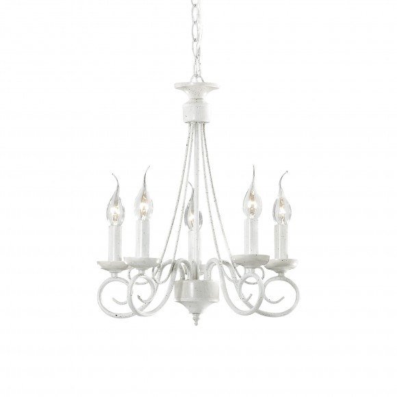 Ideal Lux 066622 závesné stropné svietidlo Brandy 5x40W | E14 - biela
