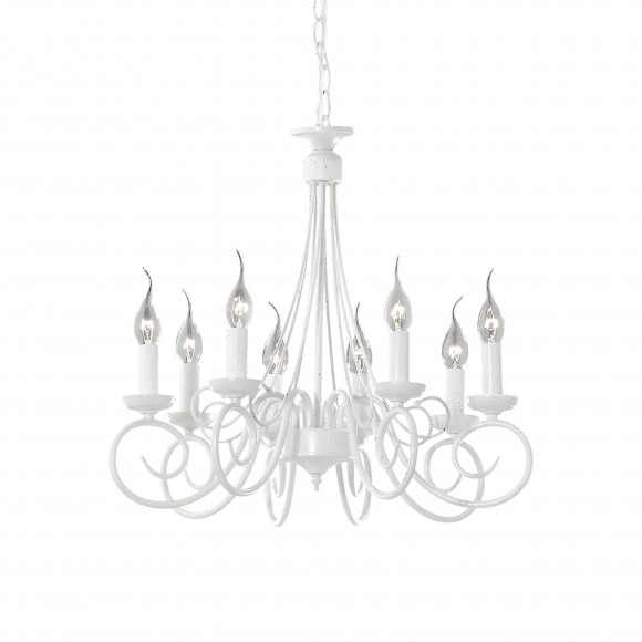 Ideal Lux 066639 závesné stropné svietidlo Brandy 8x40W | E14 - biela